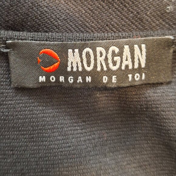 Vintage Morgan Bouffant Dress w Red & Grey Skirt Band, Size Medium - Picture 10 of 10